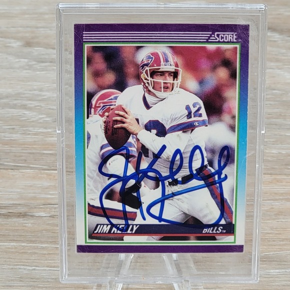 Jim Kelly Autographed 1990 Score Buffalo Bills Autographed Football Card 112